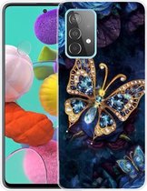 Voor Samsung Galaxy A32 4G schokbestendig geverfd transparant TPU beschermhoes (Jewel Butterfly)