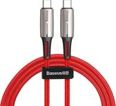 Baseus PD2.0 60W 20V 3A USB-C / Type-C snellaadkabel, lengte: 1m (rood)