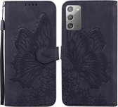 Voor Samsung Galaxy Note20 Retro Skin Feel Butterflies Embossing Horizontale Flip Leather Case met houder & kaartsleuven & portemonnee (zwart)