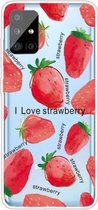 Voor Samsung Galaxy A71 5G schokbestendig geschilderd TPU beschermhoes (Love Strawberry)