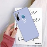 Voor Galaxy A11 Three Dots Love-heart Pattern Colorful Frosted TPU telefoon beschermhoes (lichtpaars)