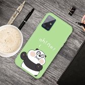 Voor Galaxy A71 Cartoon dier patroon schokbestendig TPU beschermhoes (groene panda)
