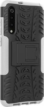 Xiaomi Mi 9 Hoesje - Mobigear - Tire Serie - Hard Kunststof Backcover - Zwart / Wit - Hoesje Geschikt Voor Xiaomi Mi 9