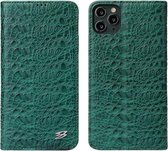 Voor iPhone 11 Pro Krokodiltextuur PC + TPU Horizontale lederen flip-hoes met houder & kaartsleuven en portemonnee (groen)