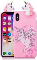 Voor iPhone X / XS schokbestendige cartoon TPU beschermhoes (eenhoorn)