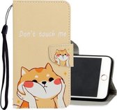 Voor iPhone SE 2020/8/7 3D Gekleurde Tekening Horizontale Flip PU Leren Case met Houder & Kaartsleuven & Portemonnee (Shiba Inu)