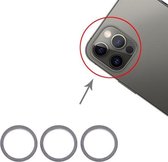 3 PCS achteruitrijcamera glazen lens metalen ring beschermring voor iPhone 12 Pro Max (grafiet)