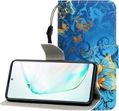 Voor Galaxy A81 Gekleurde Tekening Horizontale Flip Leren Case met Houder & Kaartsleuf & Portemonnee (Jade Vlinder)