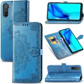 Voor Huawei Mate 40 Lite / Maimang 9 Mandala Bloem Reliëf Horizontale Flip Leren Case met Beugel / Kaartsleuf / Portemonnee / Lanyard (Blauw)