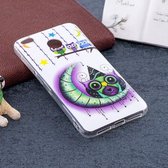 Voor Xiaomi Redmi 4X Noctilucent Moon and Owl Pattern TPU Soft Back Case Beschermhoes