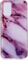 Voor Galaxy S20 Ultra Marble Pattern Soft TPU beschermhoes (paars)