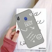 Voor Galaxy A30 Enjoy Love Pattern Frosted TPU beschermhoes (grijs)