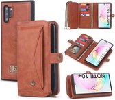 Voor Galaxy Note 10+ POLA Multifunctionele TPU + PC Magnetische Horizontale Flip Leren Case met Houder & Kaartsleuven & Portemonnee & Fotolijst (Bruin)