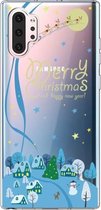 Voor Galaxy Note10 Pro Trendy schattig kerstpatroon doorzichtig TPU beschermhoes (Ice World)