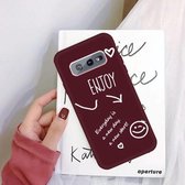 Voor Galaxy S10 Enjoy Love Pattern Frosted TPU beschermhoes (wijnrood)