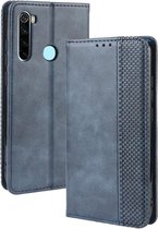 Voor Xiaomi Redmi Note 8 Magnetische Gesp Retro Crazy Horse Textuur Horizontale Flip Leren Case, met Houder & Kaartsleuven & Fotolijst (Blauw)