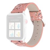 Plum-serie lederen vervangende horlogebanden voor Apple Watch Series 6 & SE & 5 & 4 40 mm / 3 & 2 & 1 38 mm (roze)