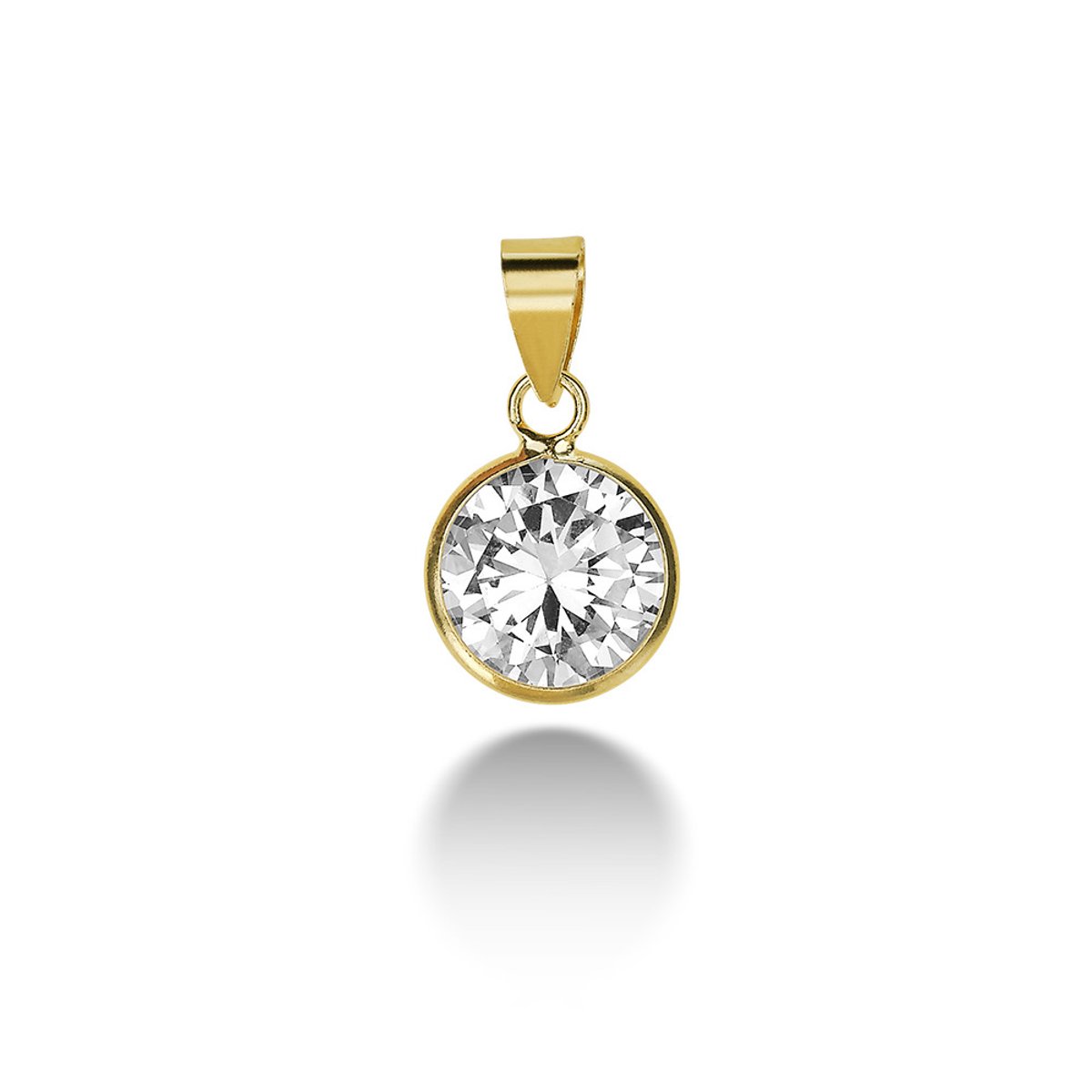Twice As Nice Hanger in 18kt verguld zilver, een zirkonia van 9 mm