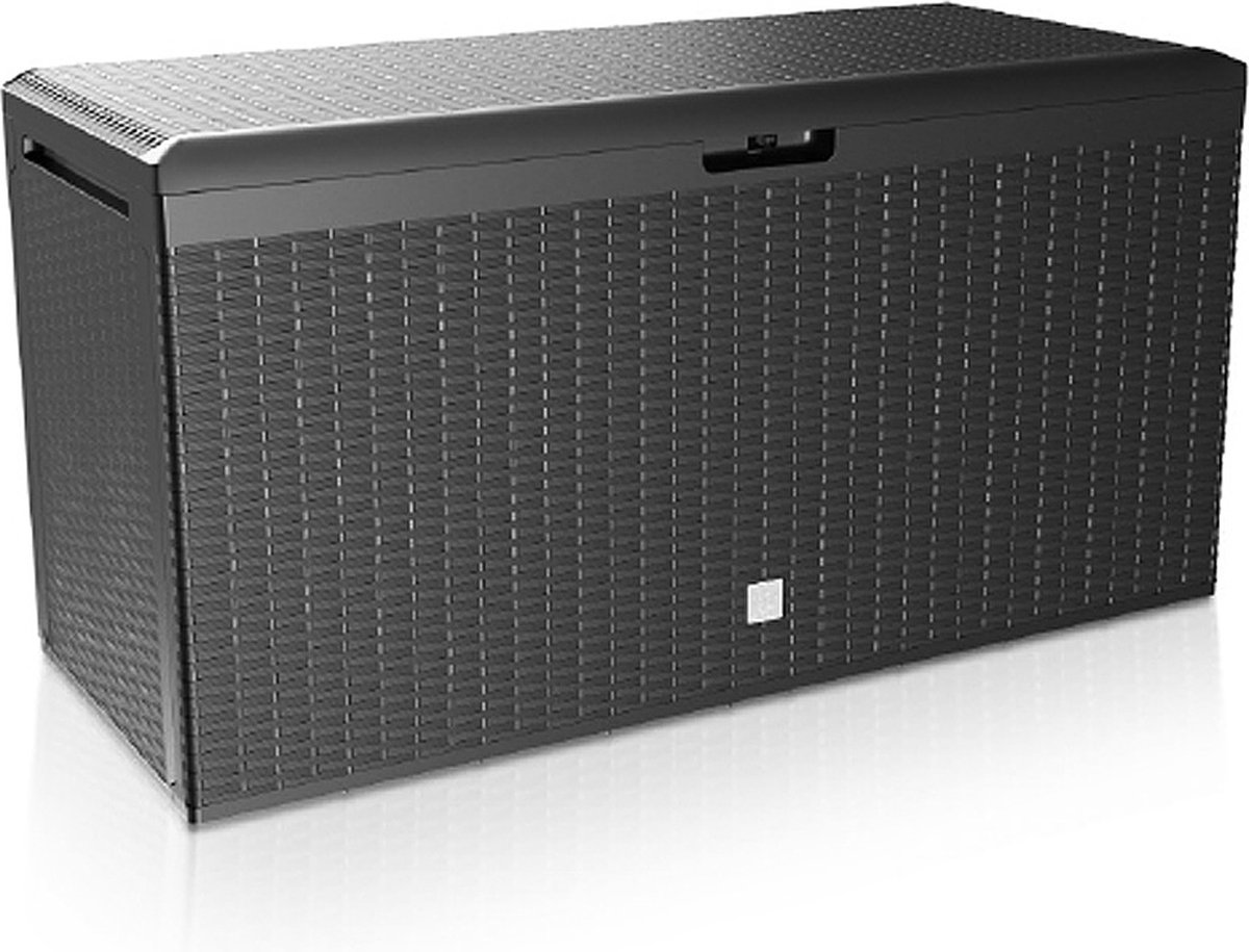Bol.com Casaria Opbergbox - Deksel Wielen 290L 117x47x60cm - Antraciet aanbieding