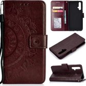 Voor Huawei Honor 20 Totem Bloem Reliëf Horizontale Flip TPU + PU Leren Case met Houder & Kaartsleuven & Portemonnee (Bruin)