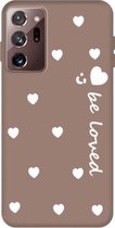 Voor Samsung Galaxy Note20 Ultra Small Smiley Heart Pattern Shockproof TPU Case (Khaki)