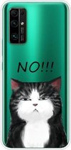 Voor Huawei Honor 30 schokbestendig geverfd transparant TPU beschermhoes (geen kat)