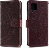 Voor Huawei P40 Lite Totem Bloem Reliëf Horizontale Flip TPU + PU Leren Case met Houder & Kaartsleuven & Portemonnee (Bruin)