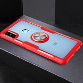 Krasbestendige TPU + acryl ringbeugel beschermhoes voor Xiaomi Redmi Note 5 (rood)