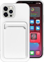 TPU + flanellen voering schokbestendig hoesje met kaartsleuven voor iPhone 12 Pro (wit)