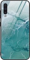 Voor Samsung Galaxy A50 / A50s / A30s marmeren patroon glas beschermhoes (DL04)