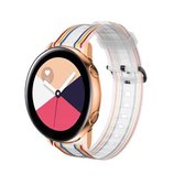 20 mm voor Huami Amazfit GTS / Samsung Galaxy Watch Active 2 / Huawei Watch GT2 42 mm gestreepte siliconen band (wit)