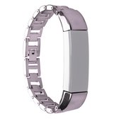 Voor Fitbit Alta HR Smart Watch Drie spanningen Roestvrij stalen polsband Horlogeband (zwart)