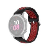 22mm voor huawei horloge gt2e / gt / gt2 46mm mode binnenste gesp siliconen band (zwart rood)