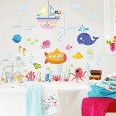 Oceaan Cartoon Muursticker Badkamer Onderwaterwereld Vis Thuis DIY Stickers