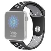 Voor Xiaomi Smart Watch Standard / Pride-versie 18 mm tweekleurige siliconen vervangende band horlogeband (zwart grijs)