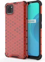 Voor OPPO Realme C11 schokbestendige honingraat pc + TPU-hoes (rood)