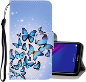 Voor Huawei Y6 2019 3D Gekleurde Tekening Horizontale Flip PU Lederen Case met Houder & Kaartsleuven & Portemonnee (meerdere Vlinders)