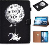 Voor Lenovo Tab M10 TB-X605F / X505 Pure Kleur Schilderen Horizontale Flip Lederen Case met Kaartsleuven & Houder (Spaceman)