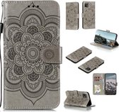 Voor Huawei Enjoy 20 Mandala Embossing Patroon Horizontale Flip PU lederen tas met houder & kaartsleuven & Walle & Lanyard (grijs)