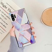 Voor Galaxy Note 10 Pro Plating Kleurrijk Geometrisch Patroon Mozaïek Marmer TPU Mobiele Telefoon Case (Paars PJ4)