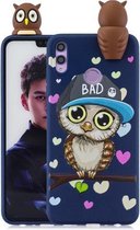 Voor Huawei Honor 8X schokbestendige cartoon TPU beschermhoes (blauwe uil)