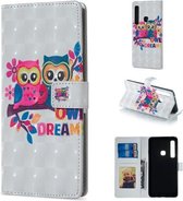 Lovers Owl Pattern Horizontale Flip Leather Case voor Galaxy A9 (2018), met houder & kaartsleuven & fotolijst & portemonnee