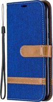 Kleuraanpassing Denim Texture Leren Case voor Nokia 4.2, met houder & kaartsleuven & portemonnee & lanyard (koningsblauw)