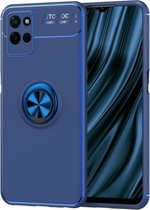 Voor OPPO Realme V11 5G metalen ringhouder 360 graden roterende TPU-hoes (blauw + blauw)