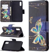 Voor Samsung Galaxy A02 / M02 Gekleurde Tekening Patroon Horizontale Flip Leren Case met Houder & Kaartsleuven & Portemonnee (Grote Vlinder)