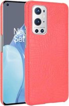 Voor OnePlus 9 Pro schokbestendig krokodiltextuur pc + PU-hoesje (rood)