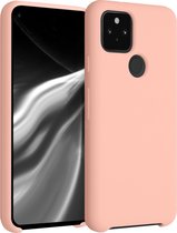 kwmobile telefoonhoesje voor Google Pixel 5 - Hoesje met siliconen coating - Smartphone case in roze grapefruit