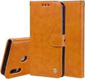 Voor Huawei P20 Lite zakelijke stijl olie wax textuur horizontale flip lederen tas met houder & kaartsleuven & portemonnee (bruin)