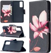 Voor Samsung Galaxy S20 FE 5G / S20 Lite Gekleurde Tekening Patroon Horizontale Flip Leren Case met Houder & Kaartsleuven & Portemonnee (Lotus)