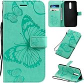 Voor Xiaomi Redmi 8 Pressed Printing Butterfly Pattern Horizontale Flip PU Leather Case met houder & kaartsleuven & portemonnee & Lanyard (groen)